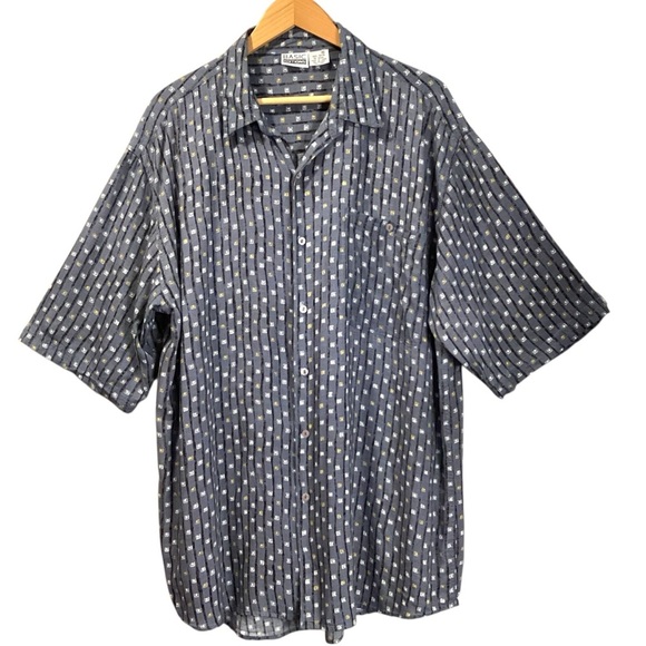 Basic Editions Retro Men’s Geo Print Rayon Short Sleeve Casual Shirt Size XXL - Picture 7 of 7